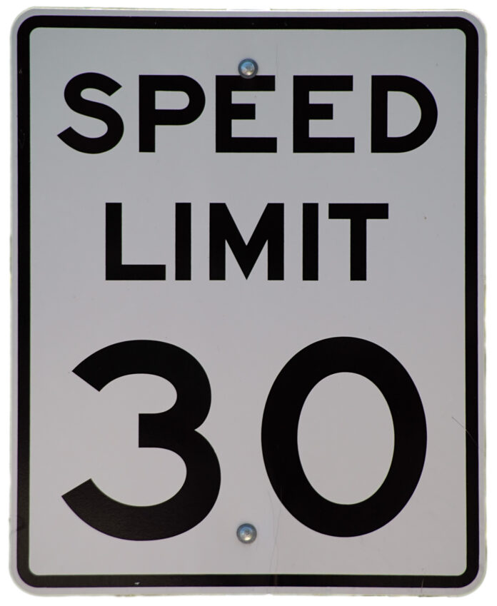 Speed Limit 30 mph sign