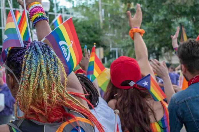 LGBTQ parade at Lake Eola in downtown Orlando in October 2019