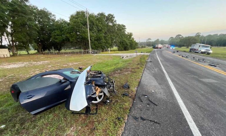 Chevrolet Camaro totaled in accident on SR 33 April 25 2022
