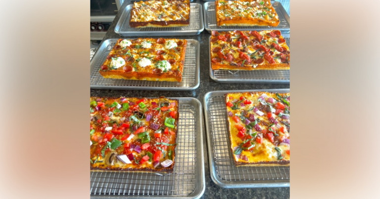 Detroit-style Pizzas at SoDough Square in Orlando