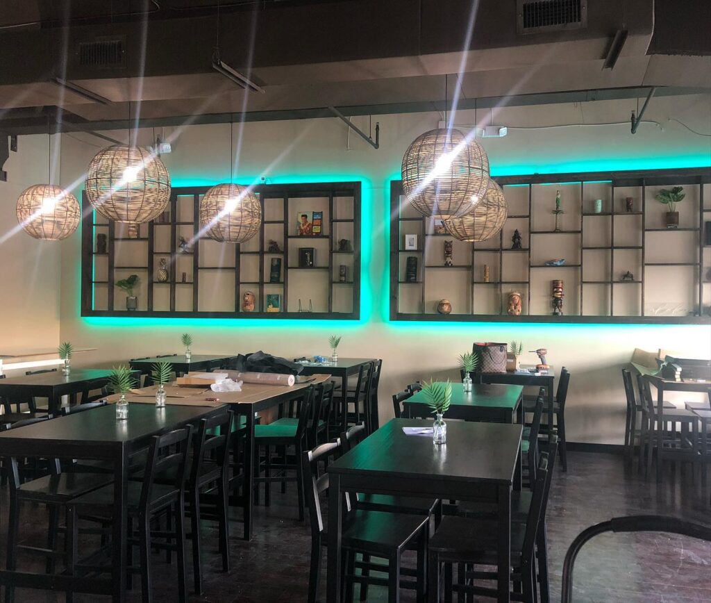 Honolulu Harrys dining room at new restaurant in College Park