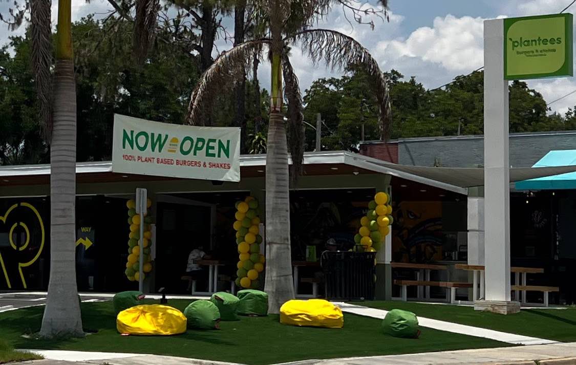 Plantees plant based burger fry shake restaurant in Mills 50 District