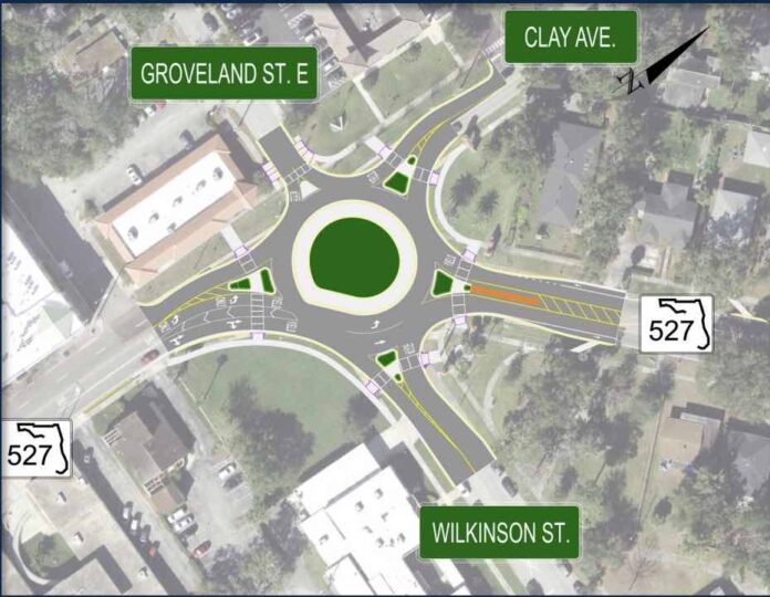 Roundabout at Clay Avenue and 527