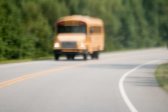 School bus blurry