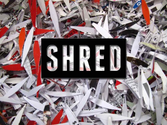 Shred paper documents