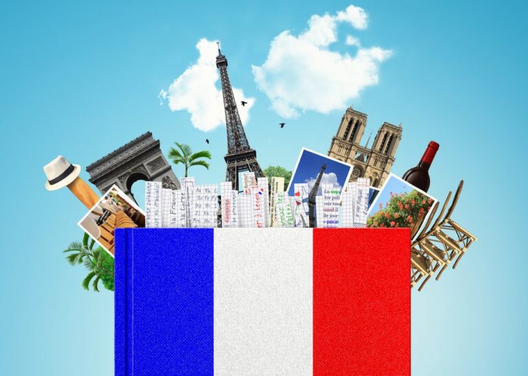 French flag box with French themed items