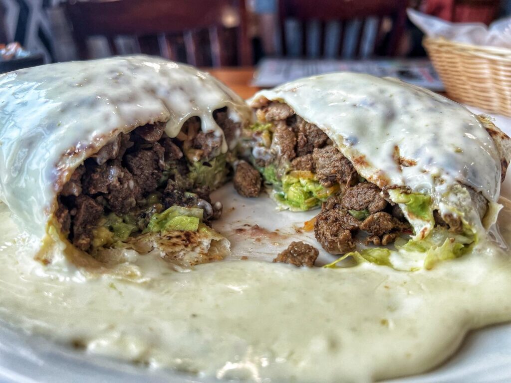 Grande burrito at El Potro Mexican Restaurant in Belle Isle