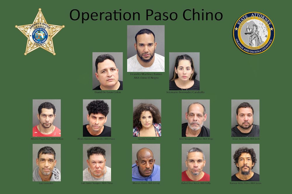 These 13 individuals were arrested by the Orange County Sheriffs Office during Operation Paso Chino