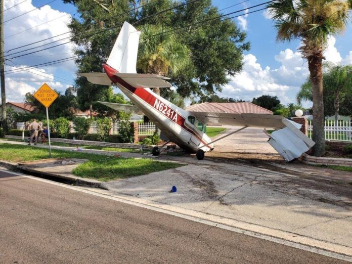 A plane crash landed on University Boulevard on August 19