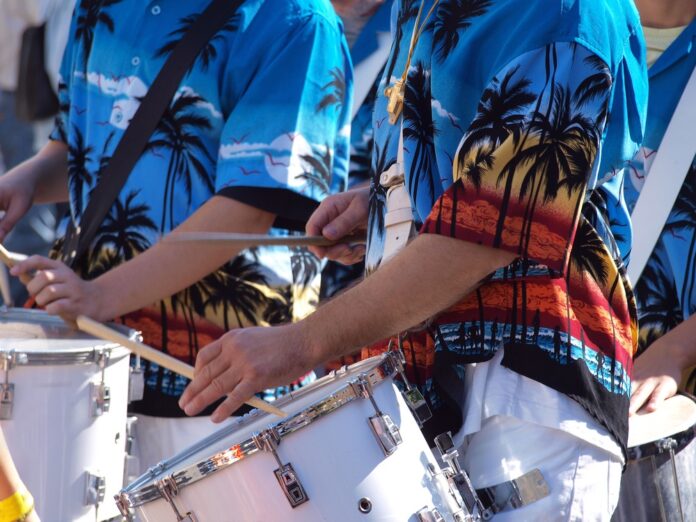Caribbean shirts and drums