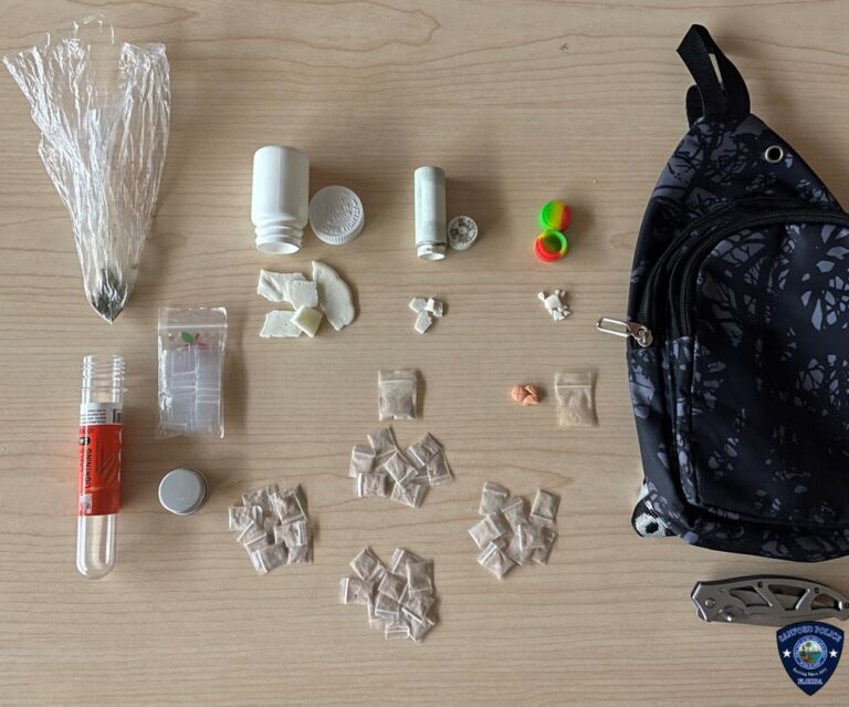 Fentanyl, cocaine, and other drugs seized from Dennis Spencer during his arrest on August 4
