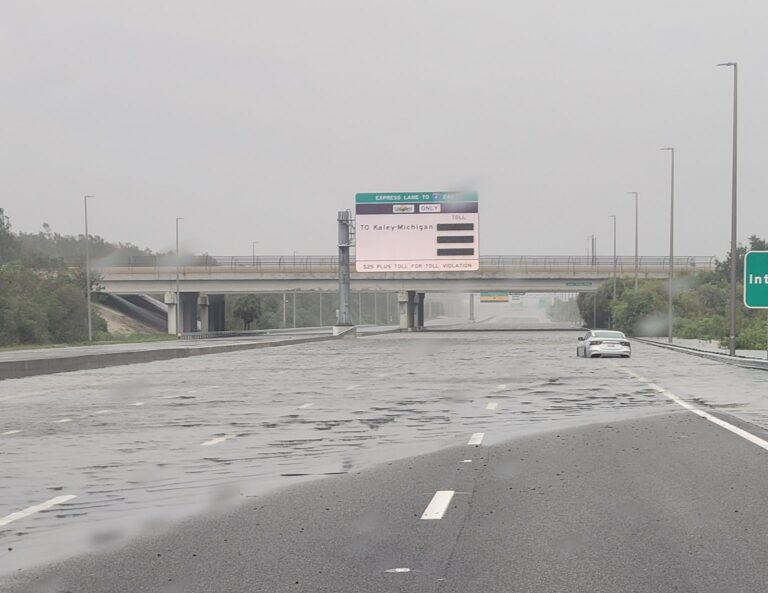 Florida Turnpike flooded at mile marker 258
