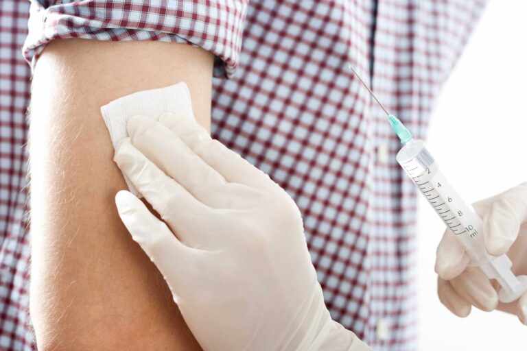 Human receiving vaccination