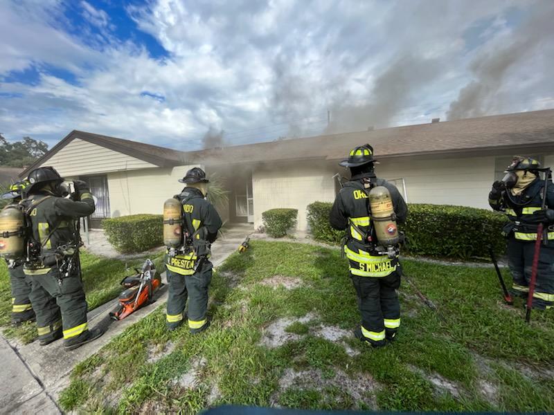 Orlando Fire Department crews work to extinguish fire at apartment building in The Willows