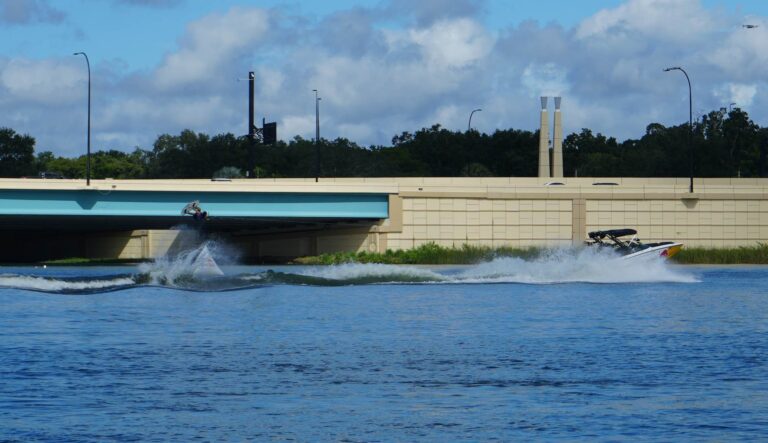 Hundreds gather for Red Bull wakeboarding event in downtown Orlando