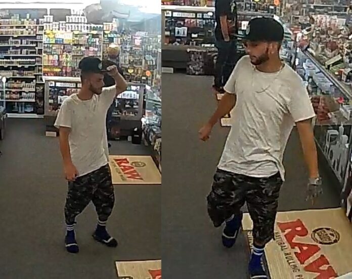 The Orange City Police Department is asking the public for help to identify a man wanted for stealing merchandise from a local vape shop