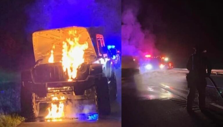 Vehicle bursts into flames on Red Bug Lake Road