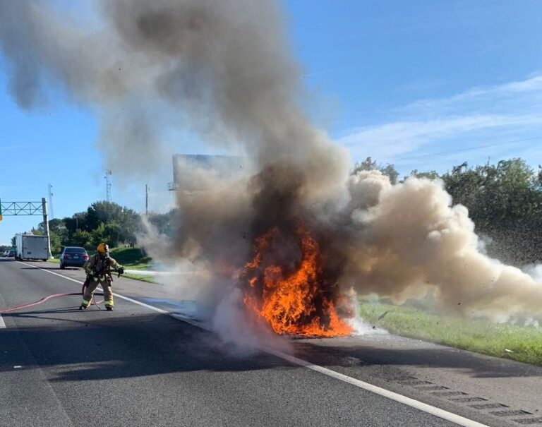 Vehicle fire on I-4 is fourth extinguished by fire crews this month