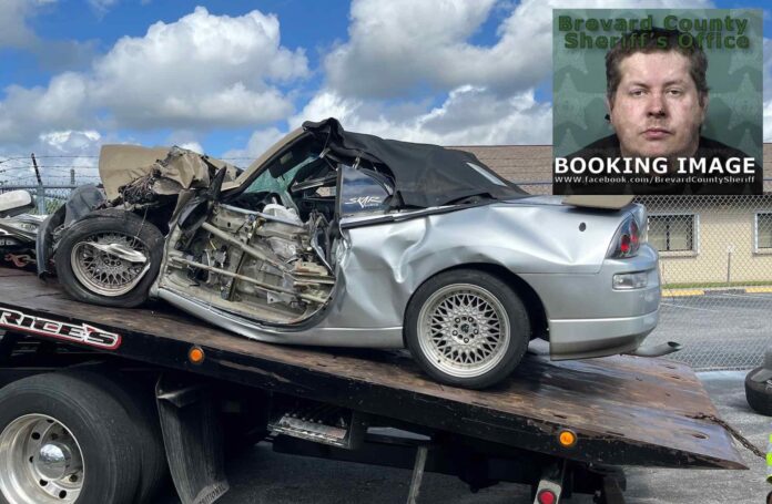 Bryan Keith Holified and the car that he crashed into