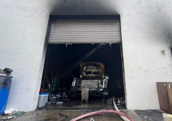 Car catches fire in Altamonte Springs auto shop