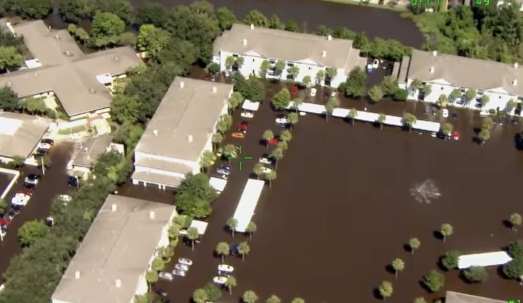 Flooding in Orange County as seen from OCSO helicopter on September 30