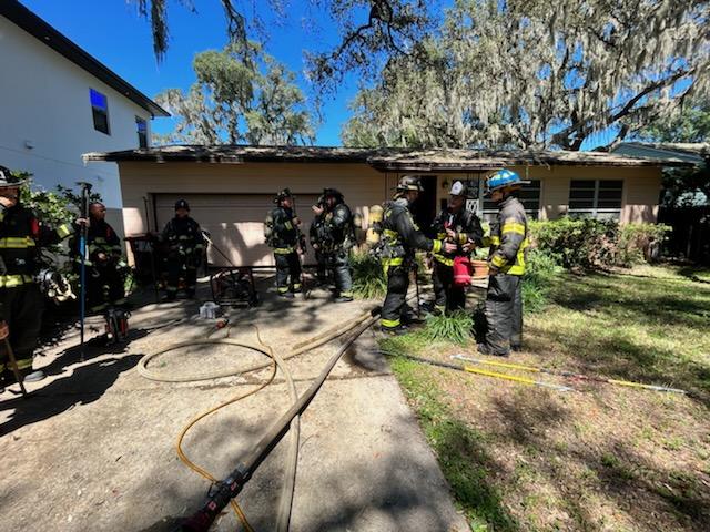 Orlando Fire Department crews responding to fire in College Park