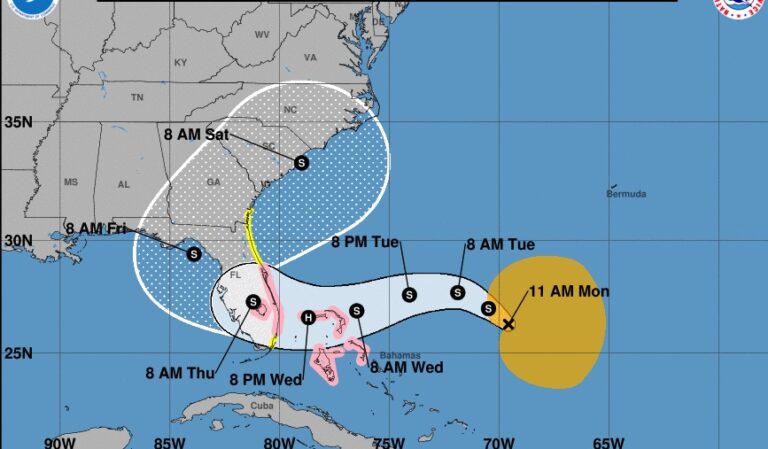 Hurricane watch issued for parts of Florida as Subtropical Storm Nicole approaches