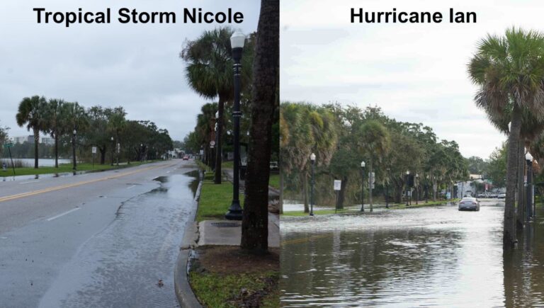 Tropical Storm Nicole vs. Hurricane Ian