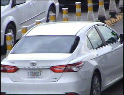 White camry being driven by Jacqueline Shivers