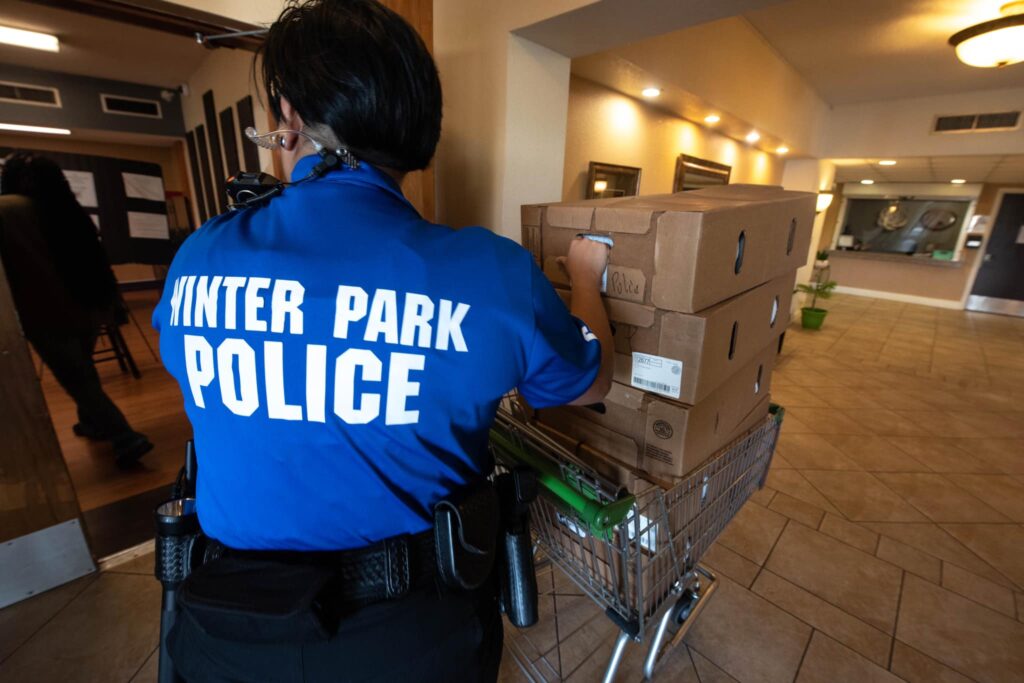 Winter Park Police delivering turkeys to senior citizens