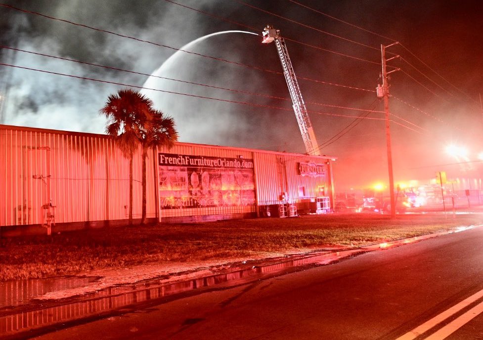 Fireworks warehouse on fire in Orange County