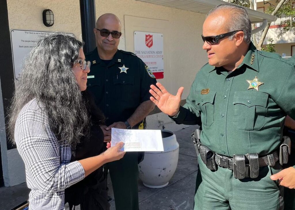 Osceola County Sheriff donating funds to Osceola Christian Ministry Center in Kissimmee