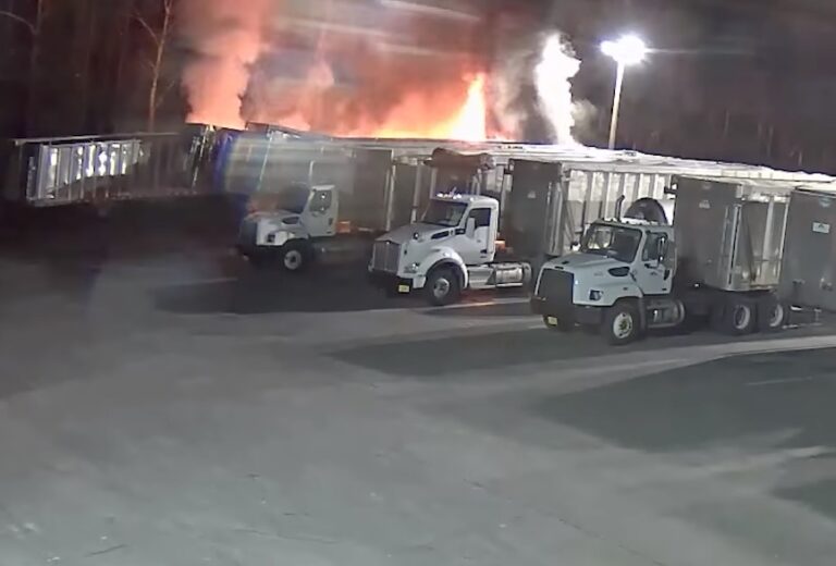 Lithium-ion batteries overheat, destroy semi-trailers