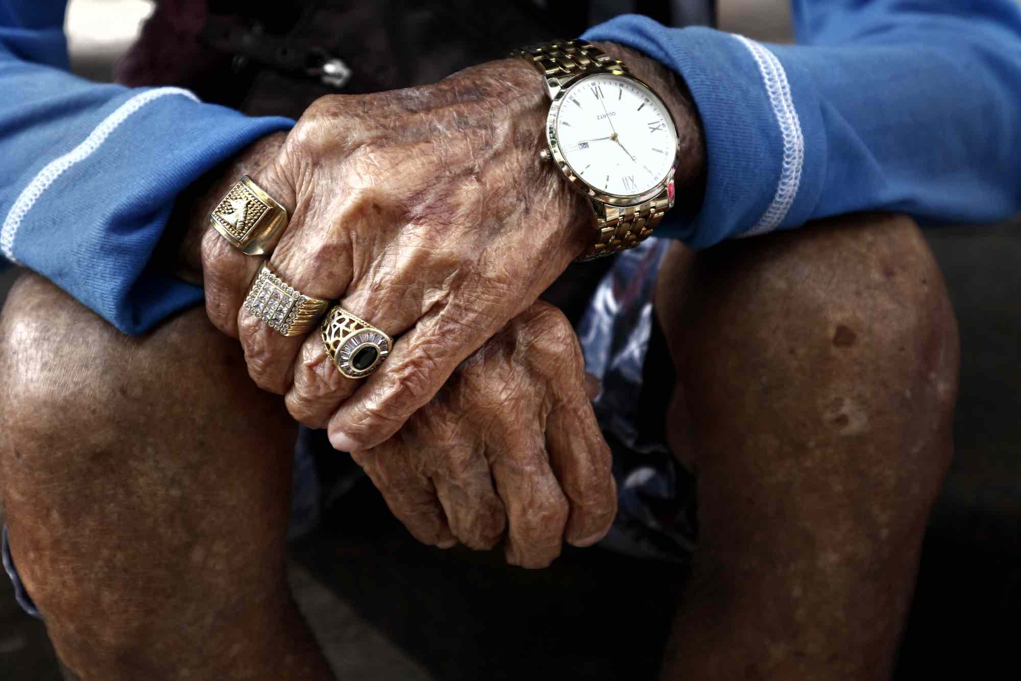 Old man with jewelry