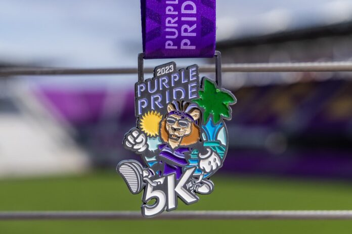 2023 Purple Pride 5K finisher medal