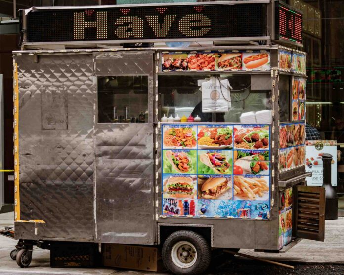Mobile food cart truck vendor