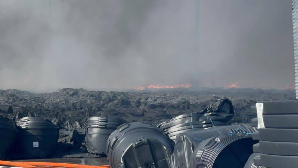 Plastic planters melted after raging fire at Kissimmee nursery