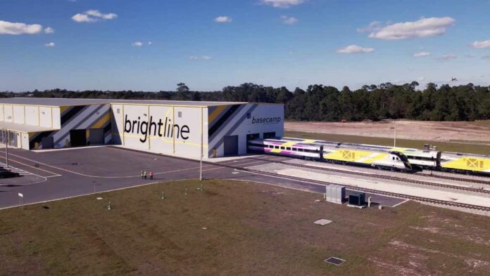 Brightline Basecamp train maintenance facility near Orlando International Airport