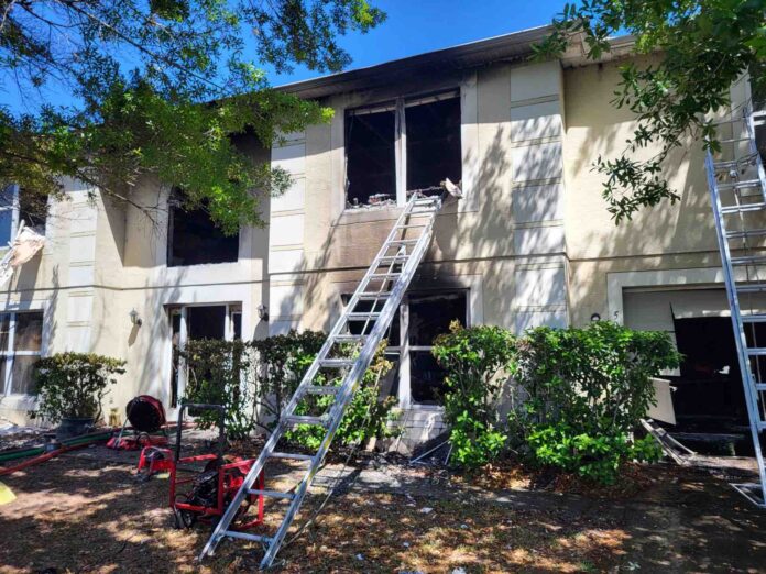 Fire burns through two-story home in south Orlando on March 24