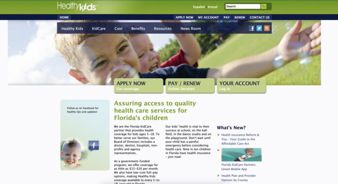 HealthyKids.org website in December 2013