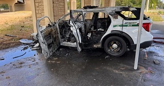 SCSO vehicle destroyed by flames after accident on March 25