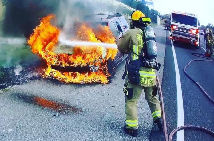 SUV catches fire on I-4