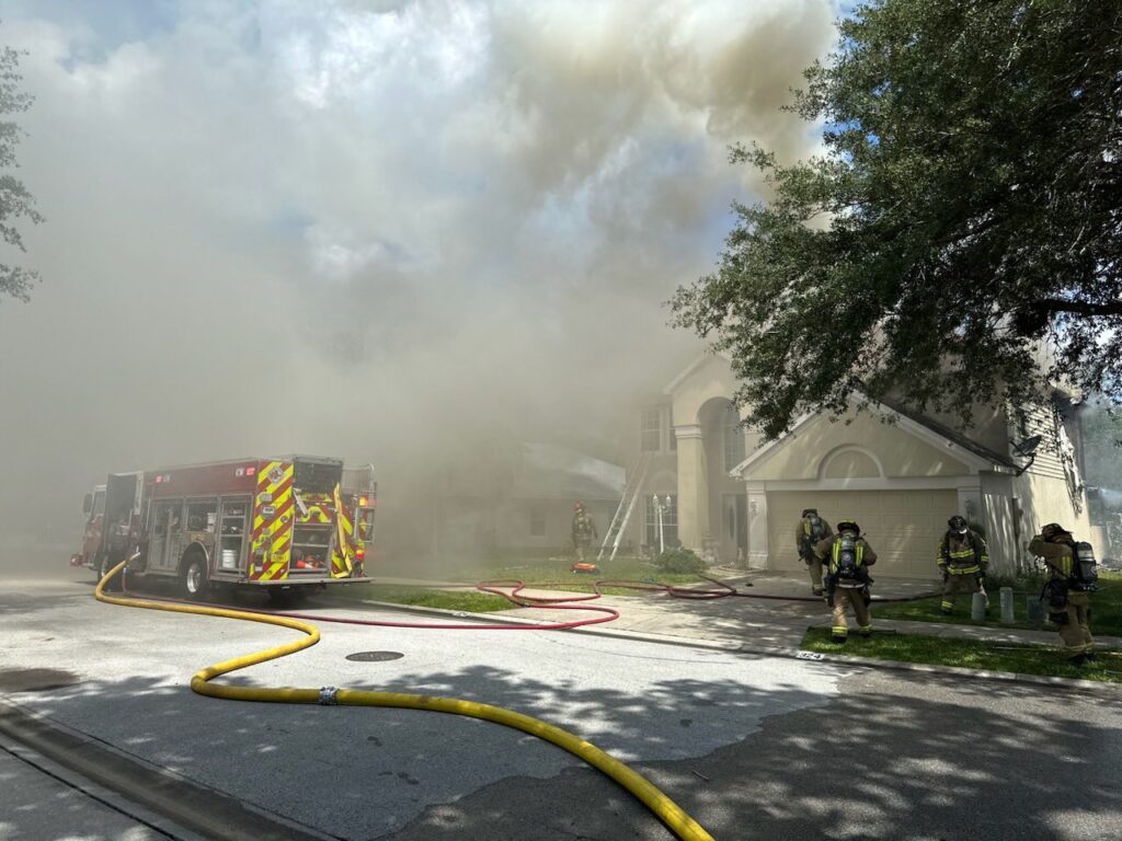 Smoke billowing from fire at two story home in Lake Mary on April 27