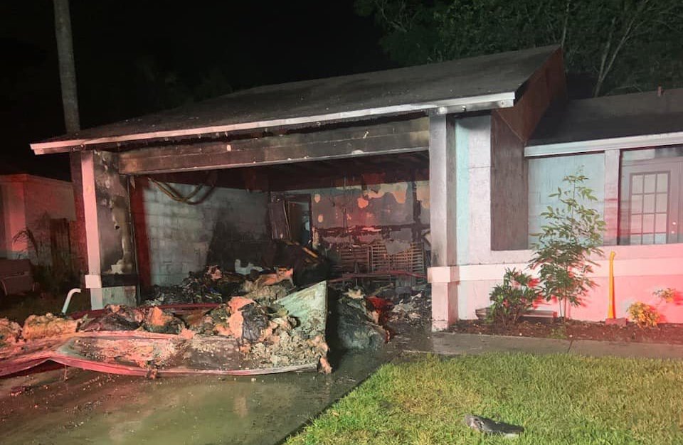 Garage destroyed by fire on May 19