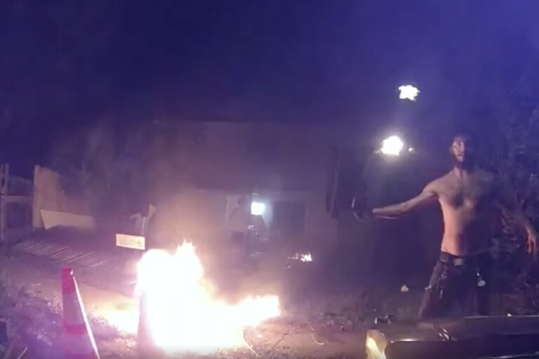 VIDEO: Unruly bonfire extinguished by Orlando bike officers