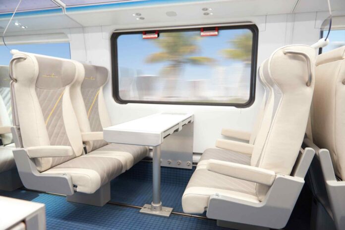 Quad seat cabin in Brightline train