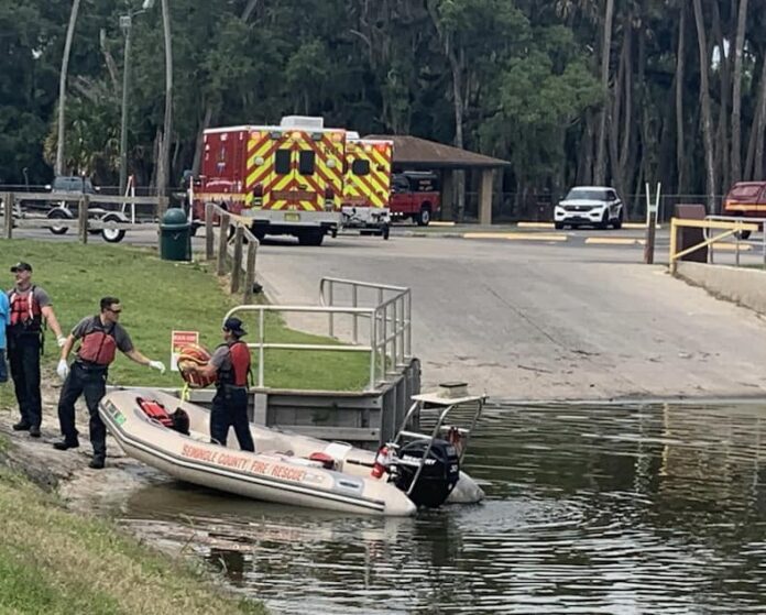 Seminole County Fire Department crews respond to Lake Jesup Park on May 9