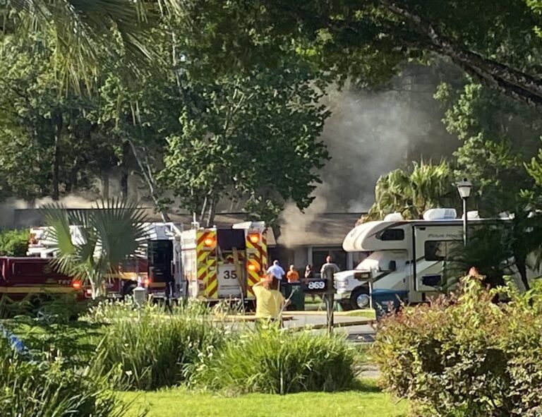 Smoke at home in Winter Springs after fire