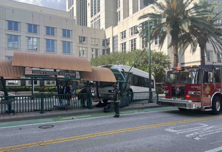 Lymmo bus crashes into station next to Orange County Courthouse