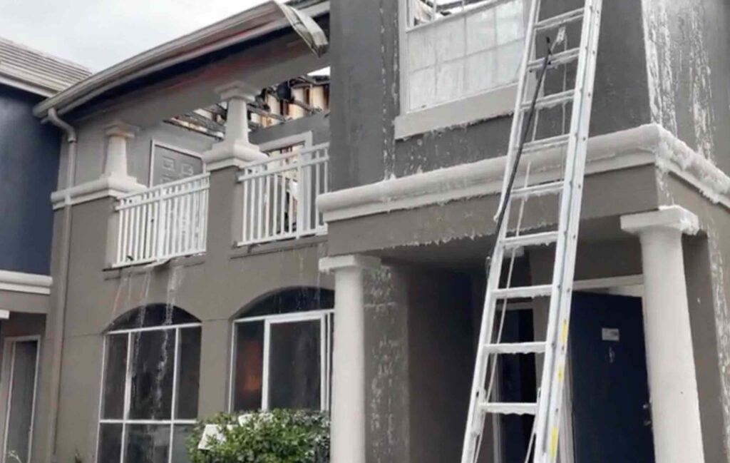 Apartment doused with water after fire on July 5